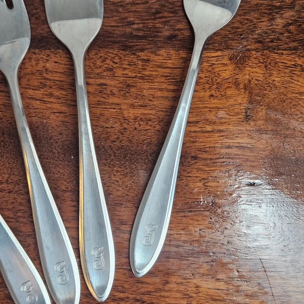 4x WMF Cromargan GERMANY Salad Desert Fork  Stainless Flatware  VTG Classic 7in